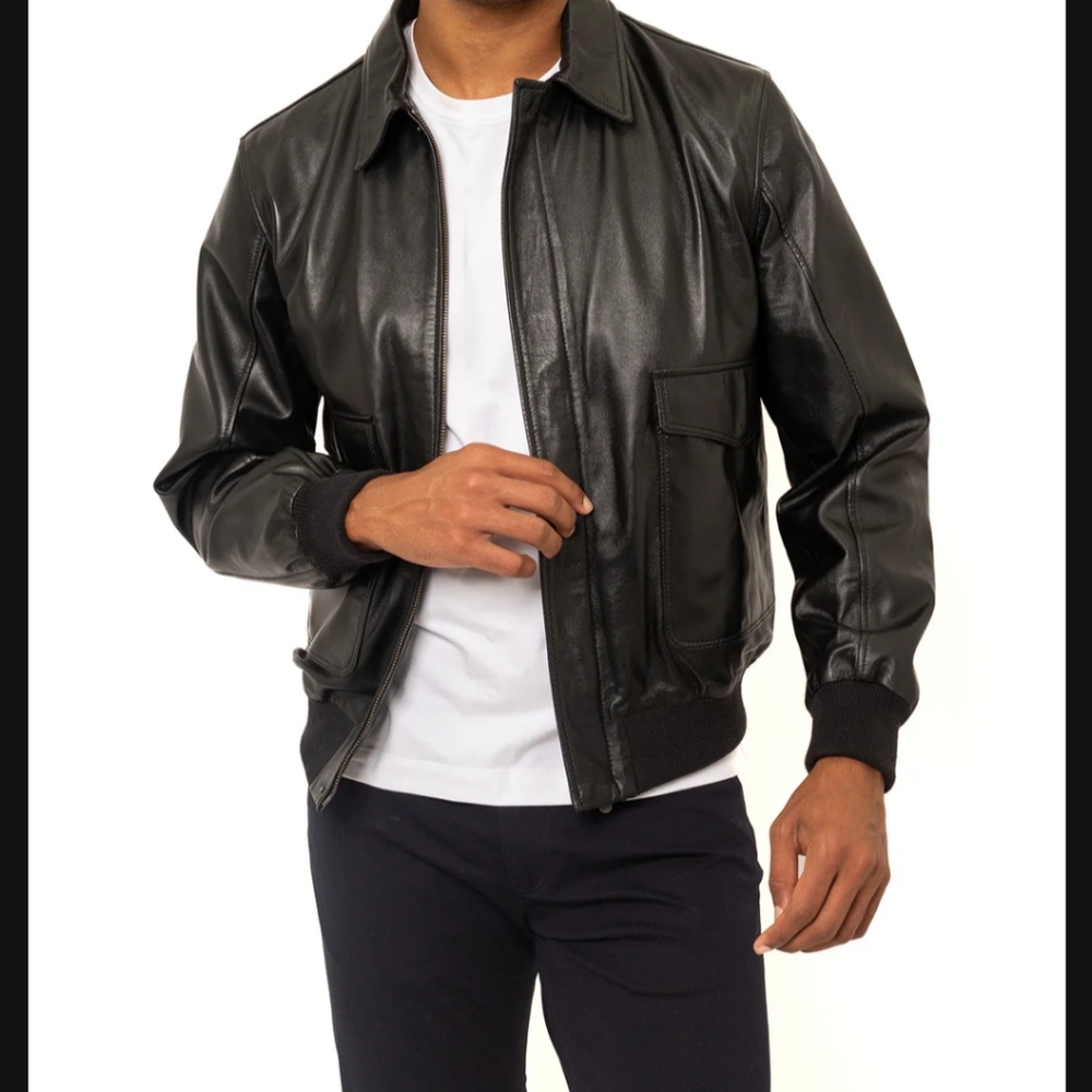 🔥BNWT 🔥 Pino Porte ~ Pilot Leather Bomber Jacket (XL)(feels like a [L])
